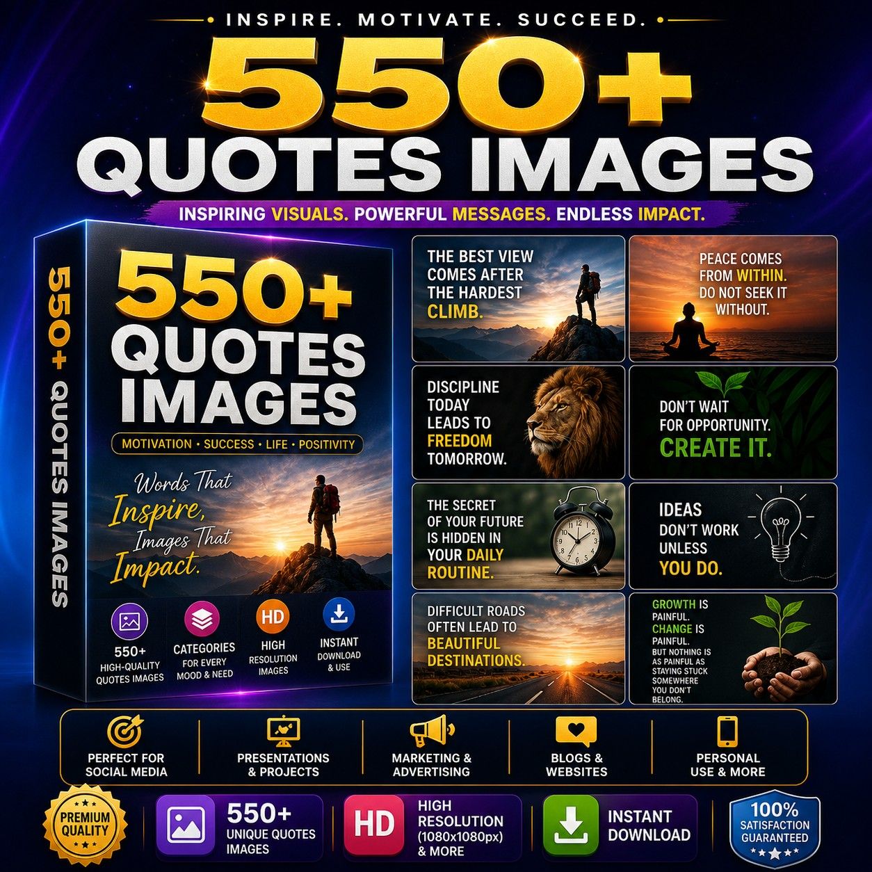 ✨ 550+ Inspirational Quotes Images Bundle